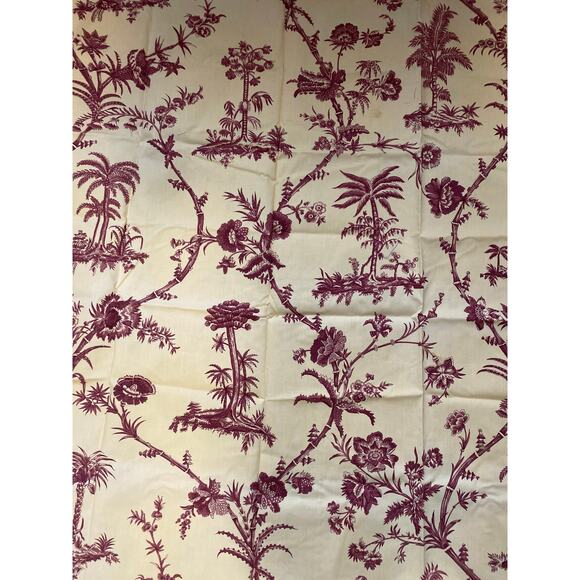 Brunschwig & Fils "West Indies Toile" fabric vintage swatch hand print 43" x 54" - Picture 1 of 8